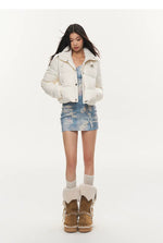 Black & White Pearl Down Short Jacket