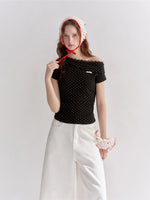 Asymmetric Lace Trim T-Shirt