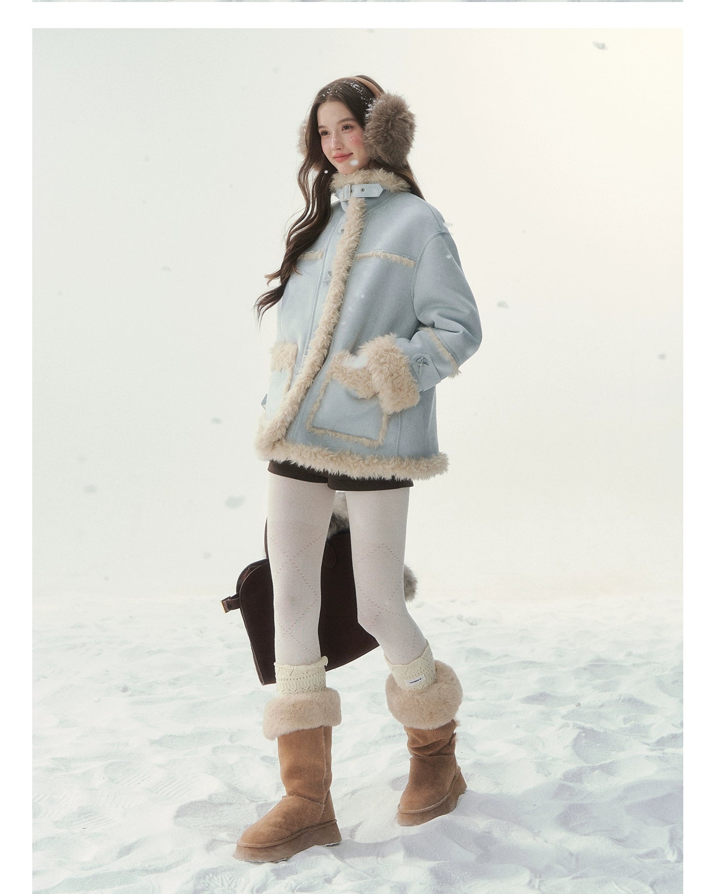 Pink &amp; Blue Reversible Faux Shearling Coat