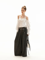 Off-Shoulder Halter Flare Sleeve Blouses