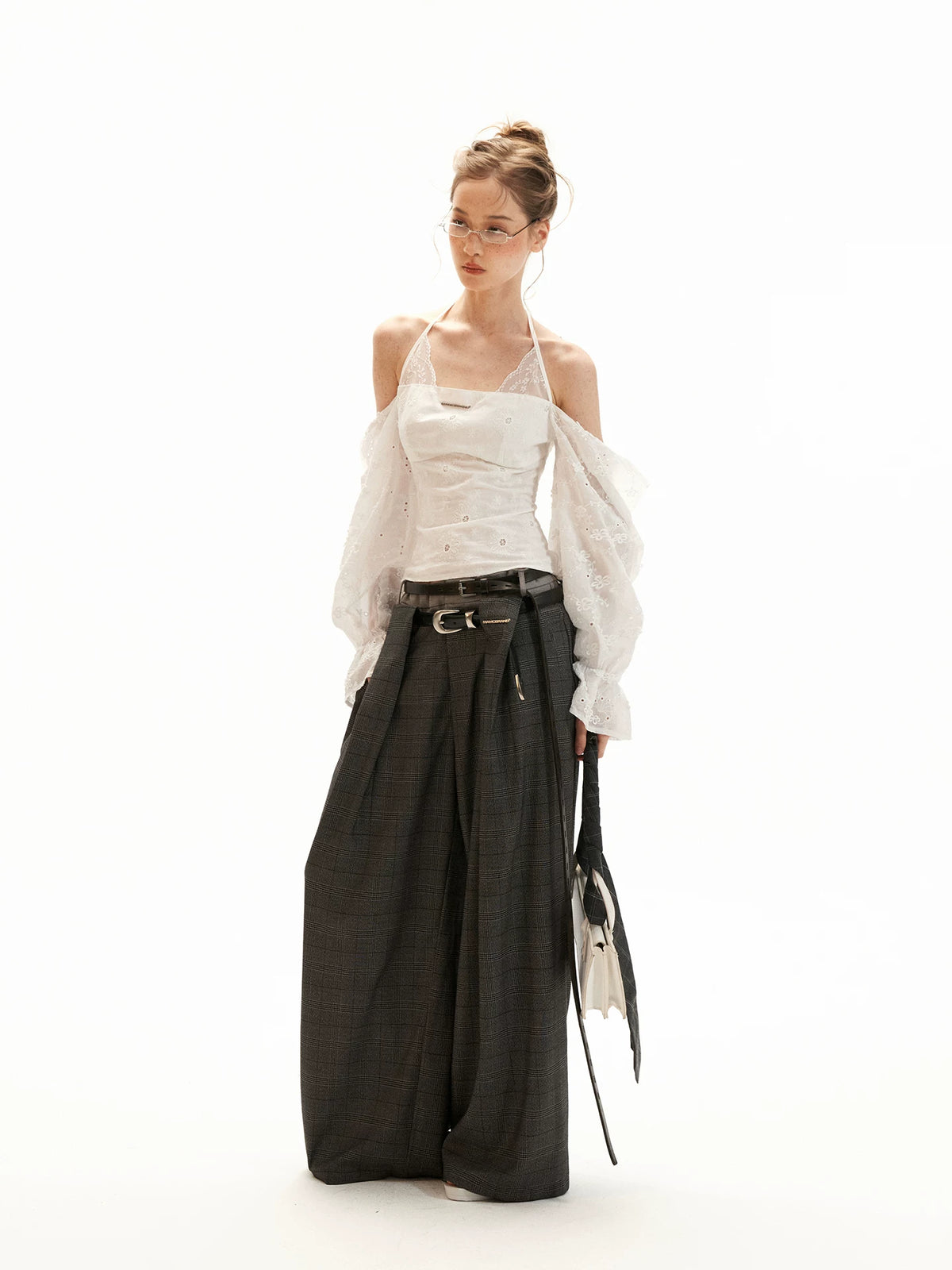 Off-Shoulder Halter Flare Sleeve Blouses