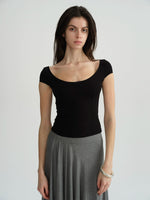 Herringbone Crewneck Slim Tee
