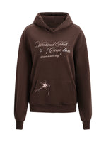 Brown Rhinestone Letter Hoodie