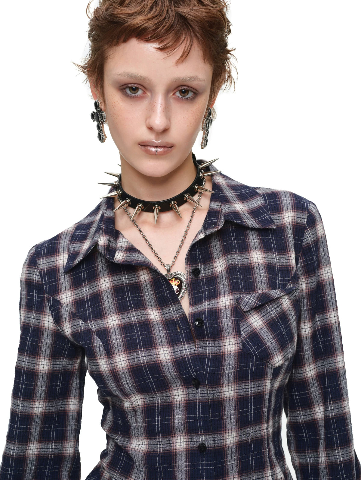 Plaid Shirt &amp; Skort Set