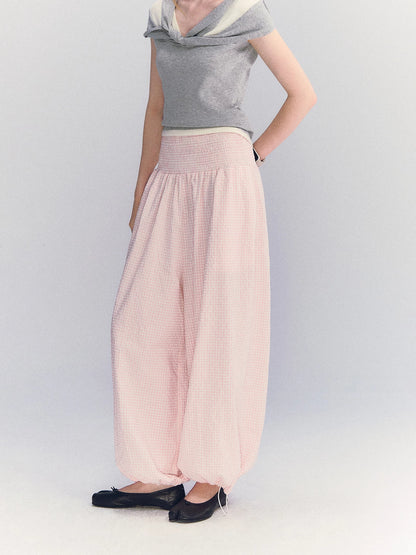 Plaid Lantern Pants