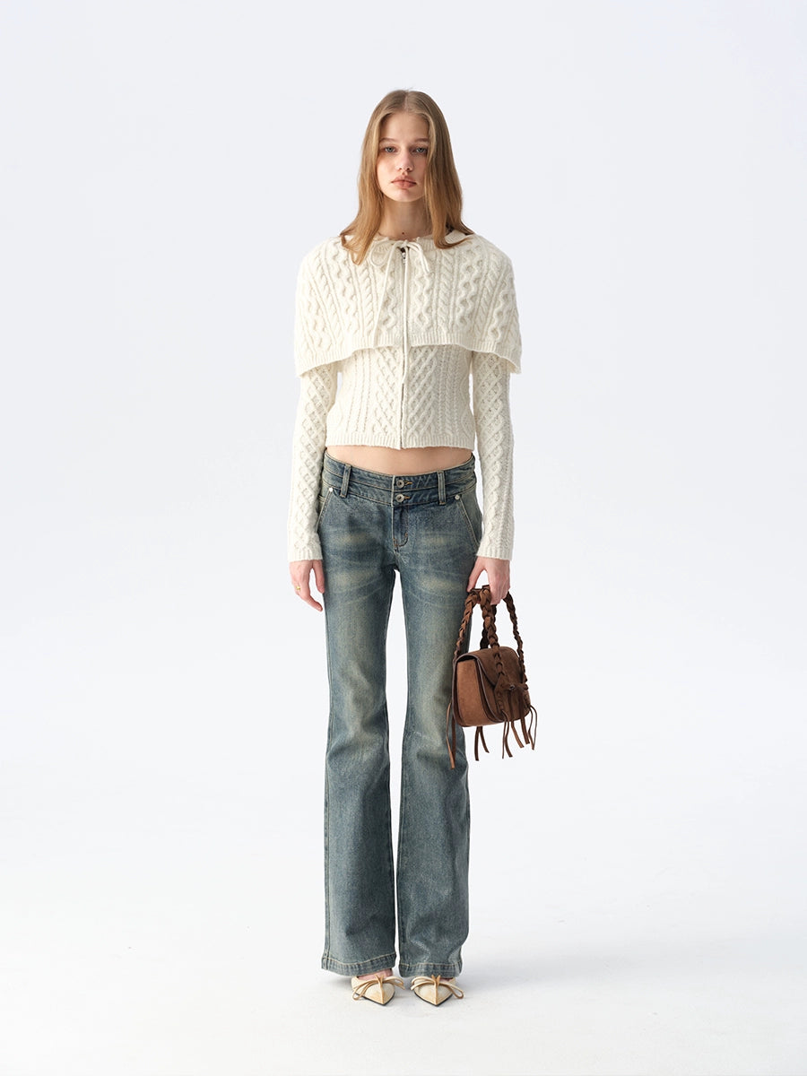 Cable Cape Knit Cardigan