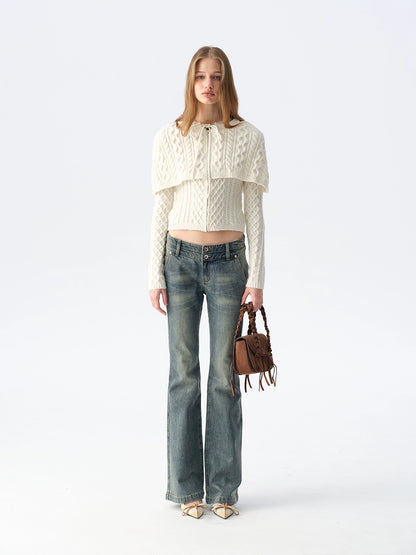 Cable Cape Knit Cardigan