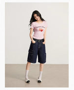 Cargo Denim Bermuda Shorts