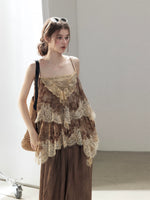 Brown Lace Camisole Top