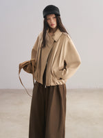 Asymmetric Lapel Bud Hem Jacket