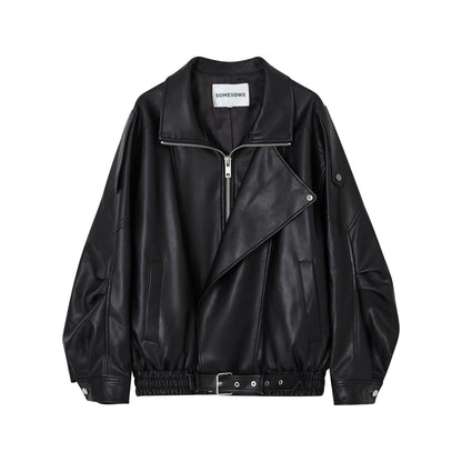 Black Vintage Moto Leather Jacket