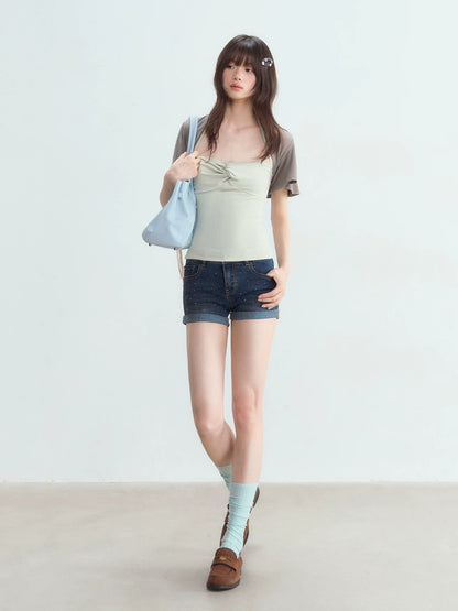 Rhinestone Denim Shorts