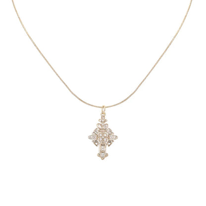 Full Diamond Retro Cross Choker