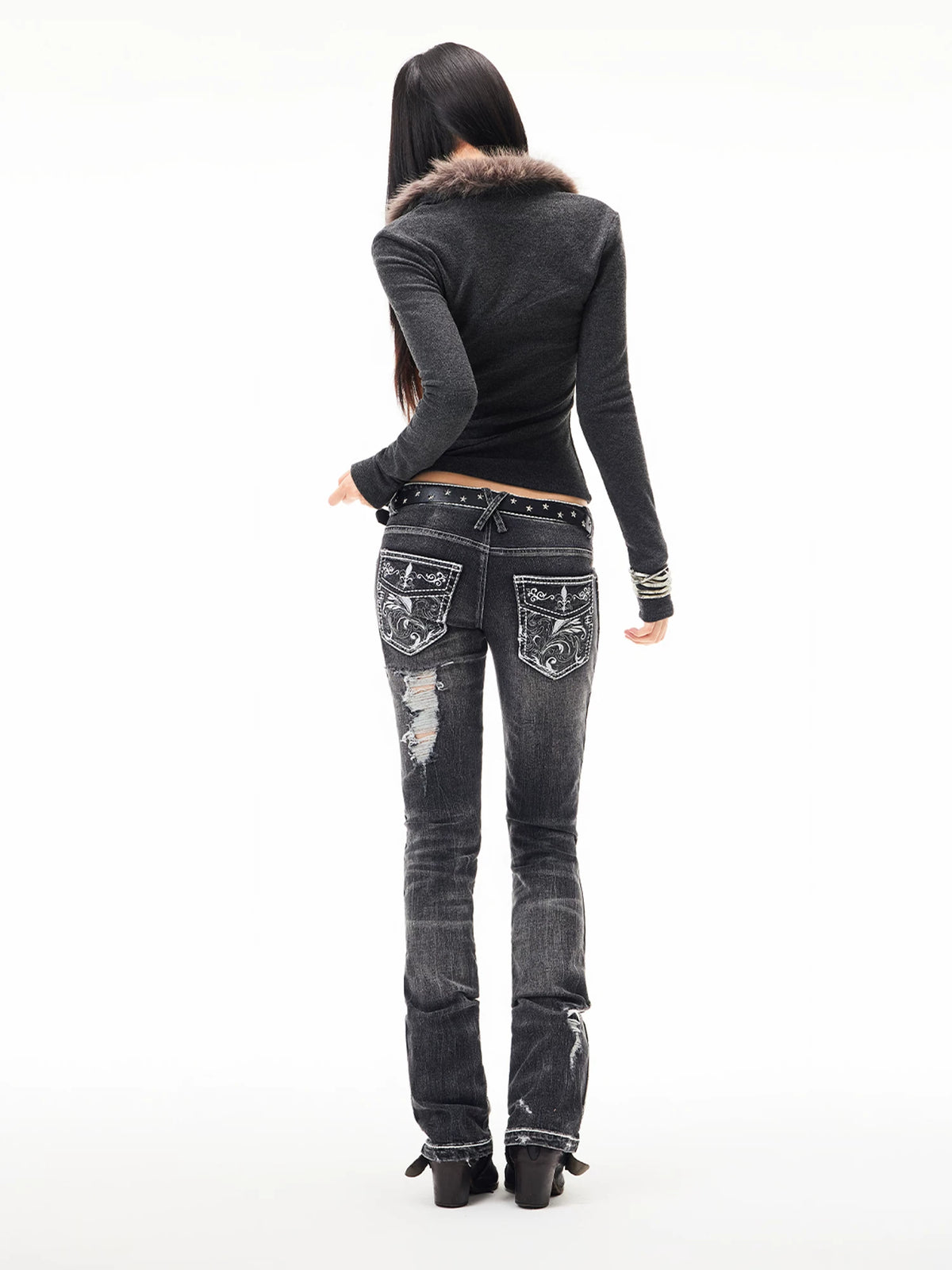 Fuzzy Collar Top