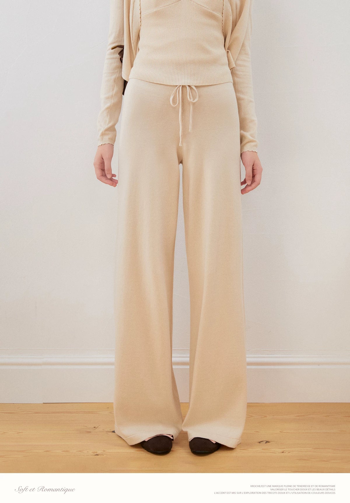 Knotted Wave Trim Knit Set