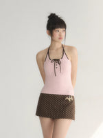 Contrast Halter Tank Top