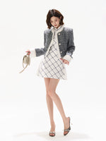 White Tweed Ruffle Jacket