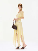 Lace Chiffon Midi Skirt
