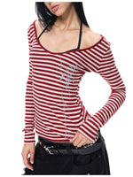 Vine Print Crew Neck Top