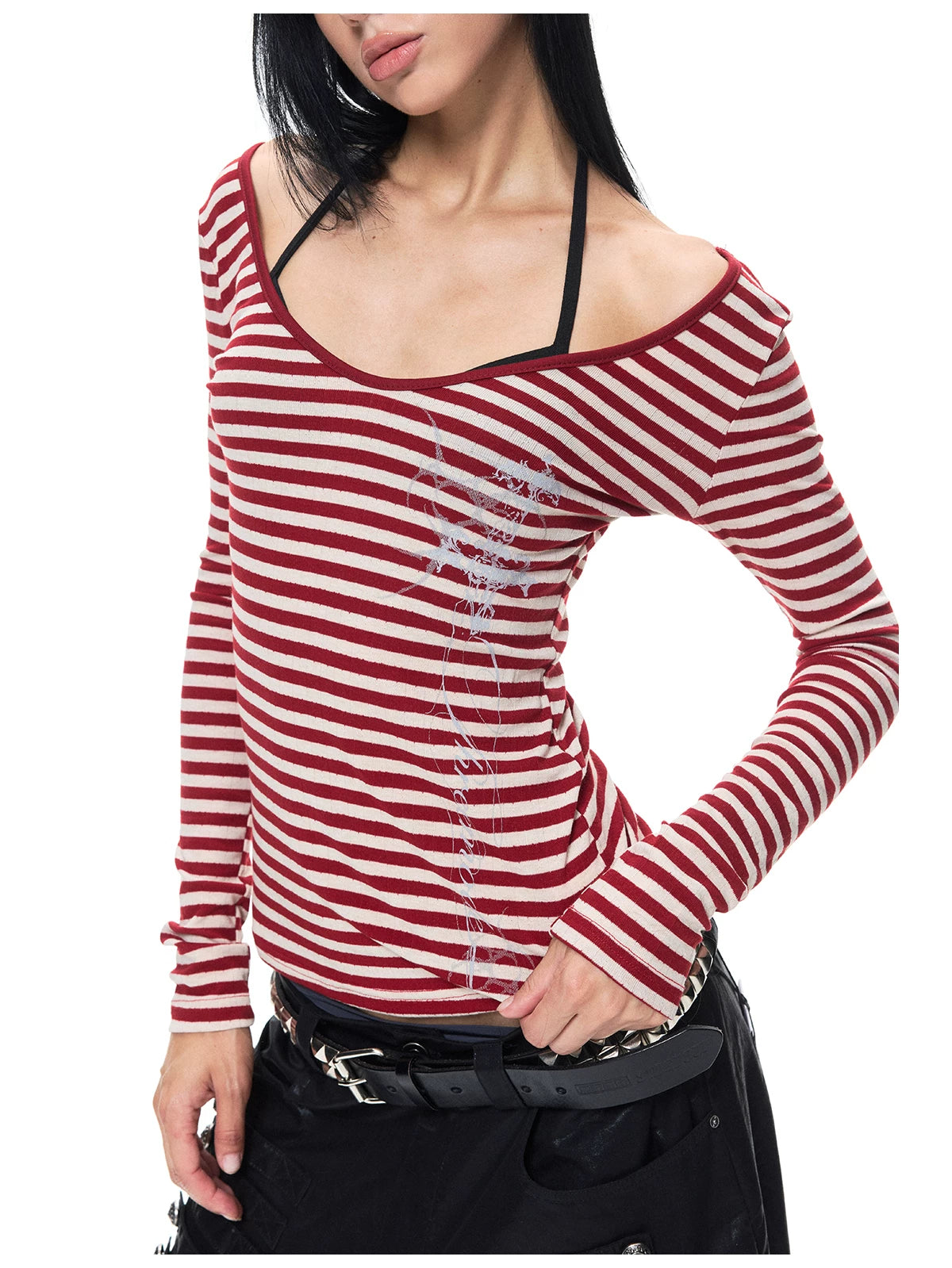 Vine Print Crew Neck Top