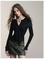 Dual-Wear Draped Knit Blouse