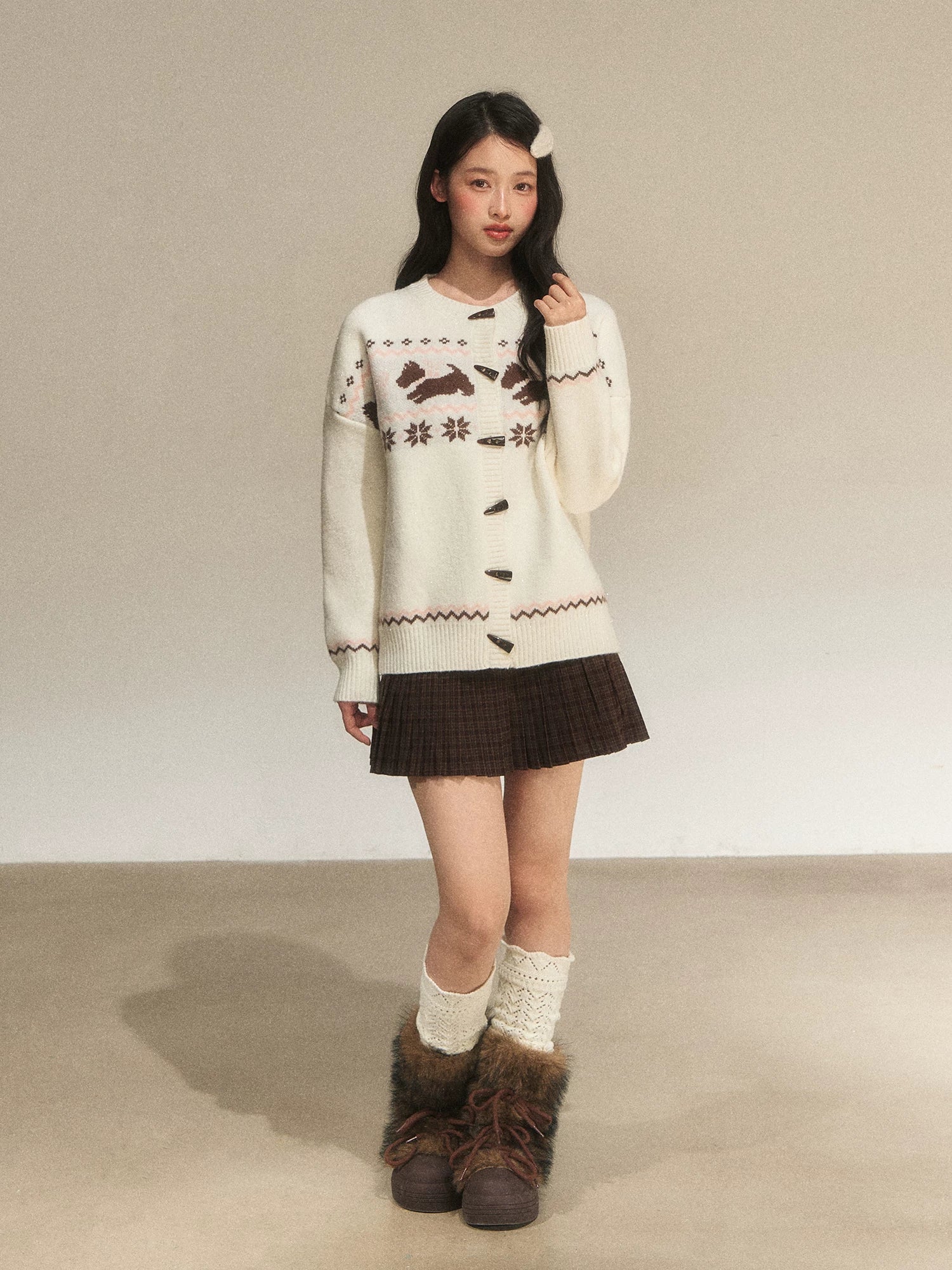 Fair Isle Toggle Cardigan