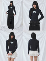 Navy Blue Butterfly Knit Top