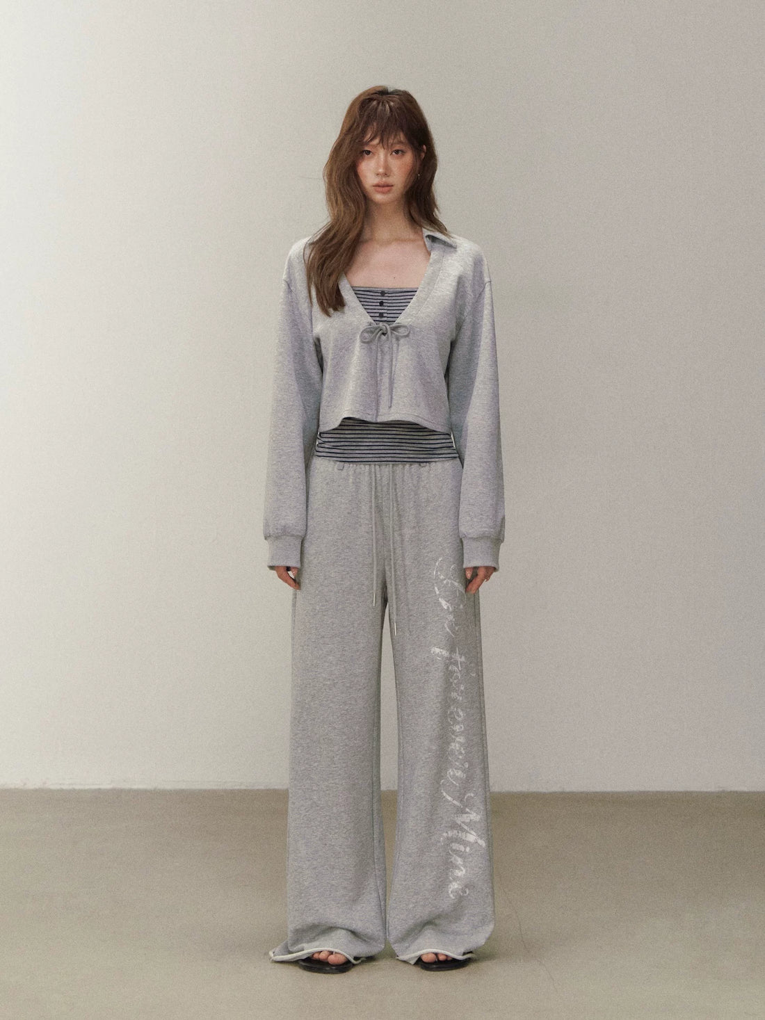 Letter Print Wide Leg Pants