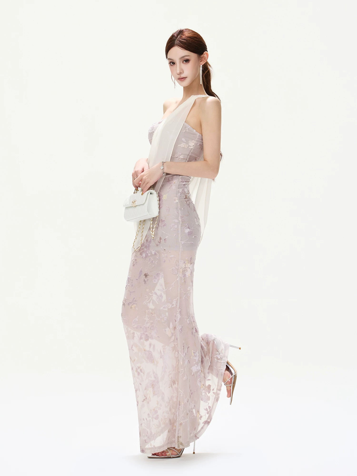 Floral Mesh Mermaid Dress