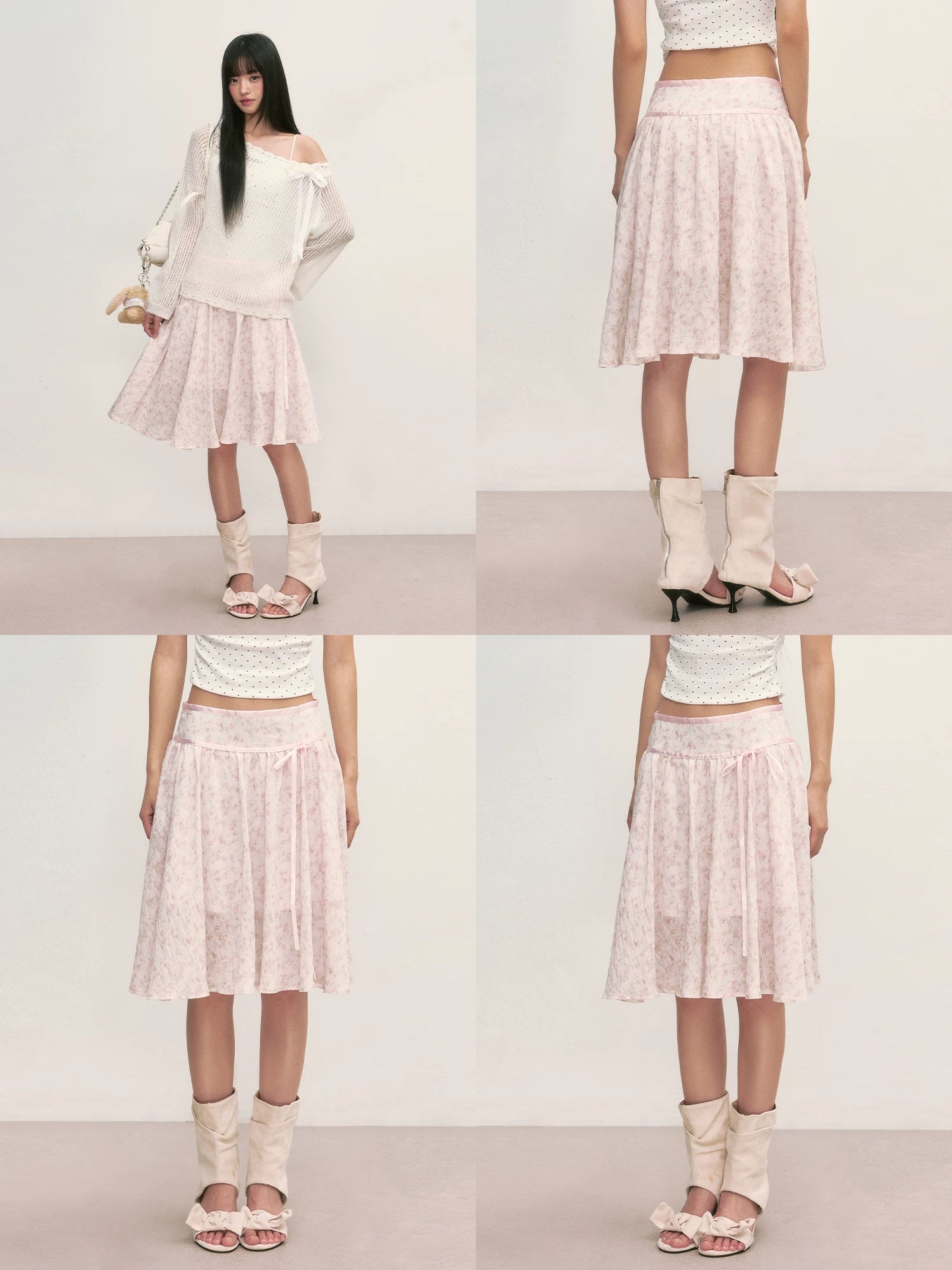 Floral A-Line Midi Skirt