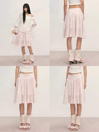Floral A-Line Midi Skirt