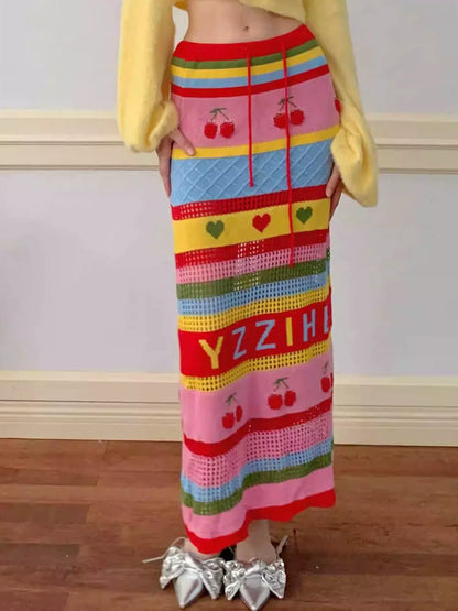 Soft Yellow Off-Shoulder Knit Sweater &amp; Skirt Set