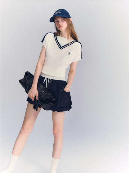Contrast Knit Top