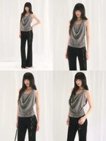 Gray Leopard Halter Top