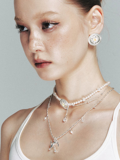 Opal Pearl Heart Necklace