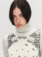 Paisley Turtleneck Knit Top