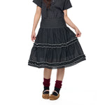 Ruffle Layered Midi Skirt
