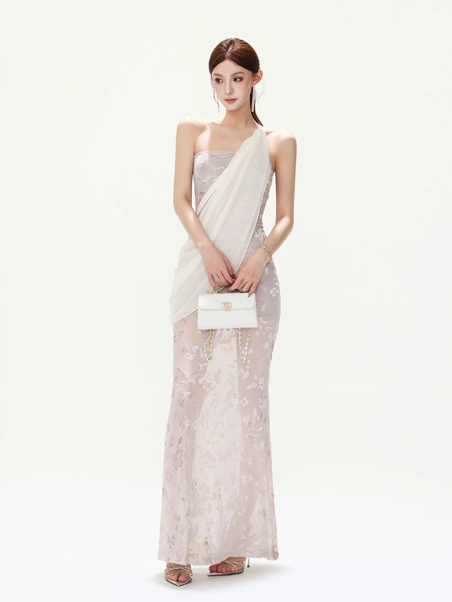 Floral Mesh Mermaid Dress
