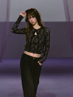 Lace Satin Cardigan Set
