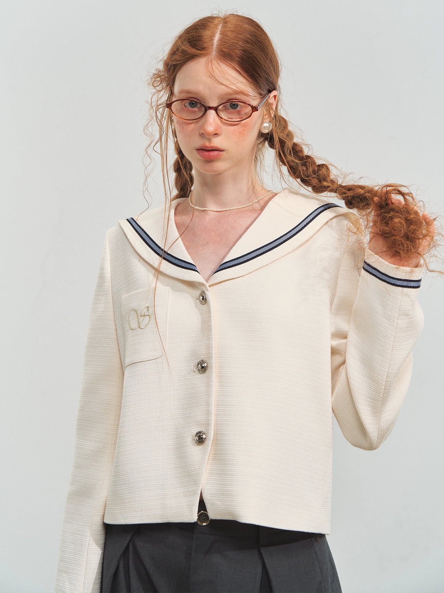 Nautical Embroidery Tweed Jacket