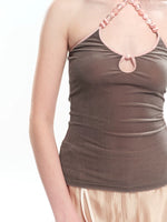 Velvet Colorblock Beaded Knit Camisole