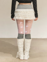 Lace Trim Tiered Mini Skirt