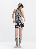 Fake Two-Piece Star Stripe Halter Top