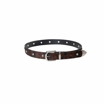 Camo Pony Hair Studded Belt