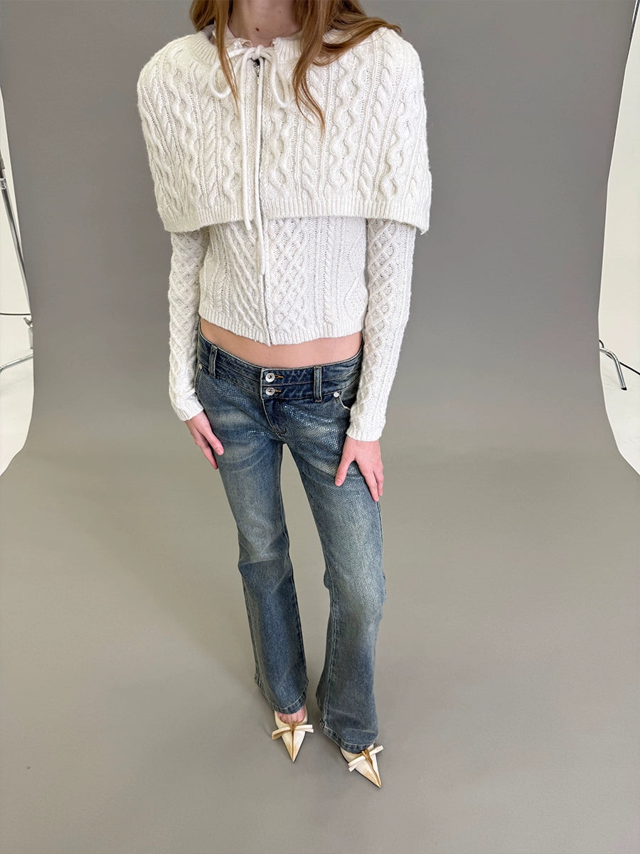 Cable Cape Knit Cardigan