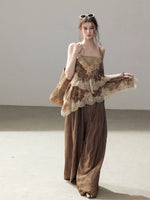 Brown Lace Camisole Top