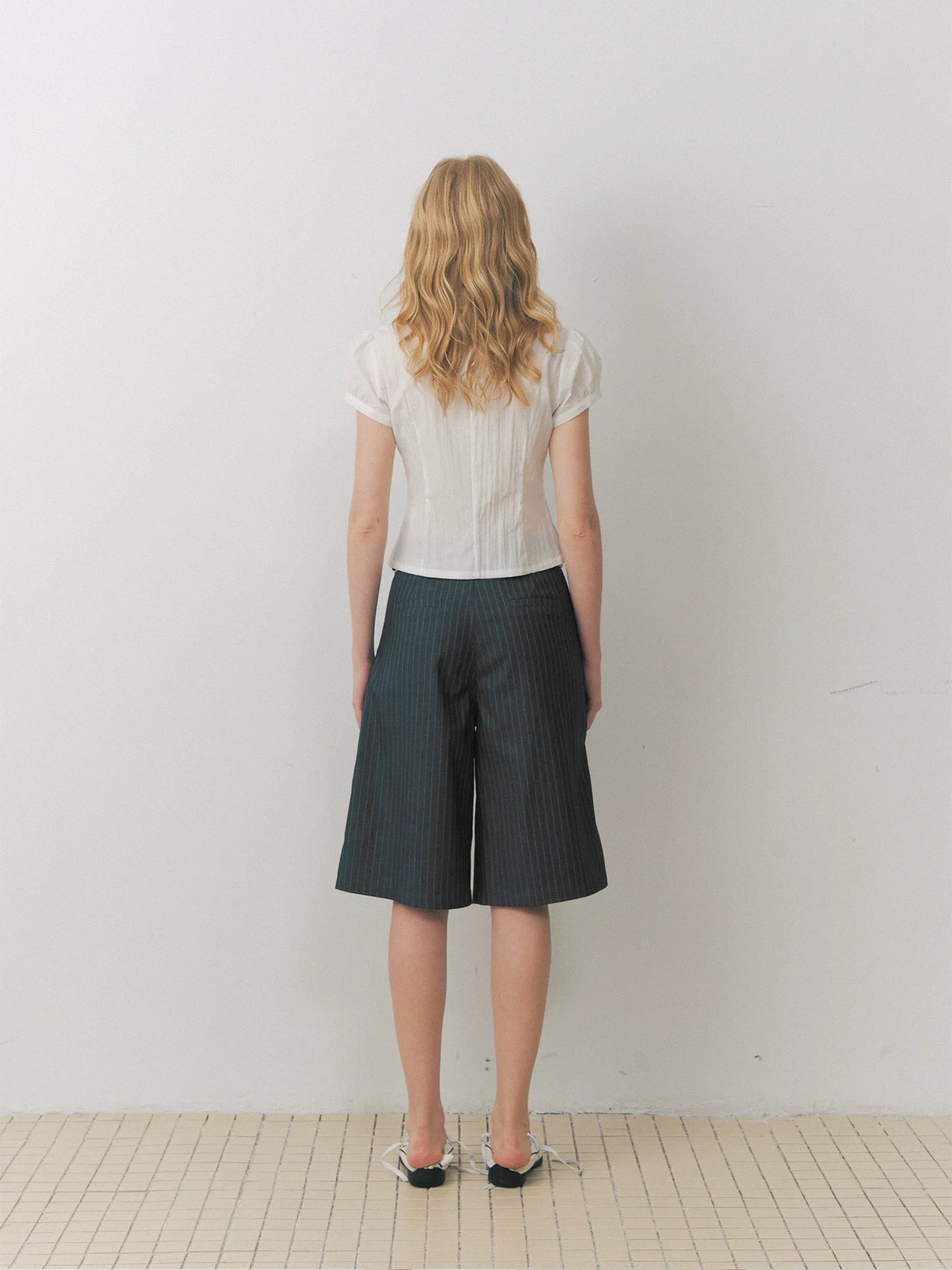 Striped Lace Bermuda Shorts