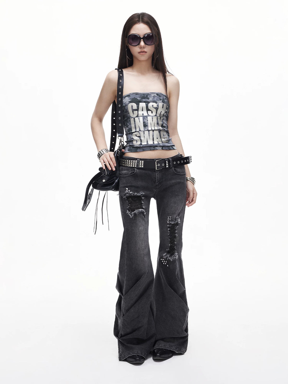 Camo Letter Print Tube Top