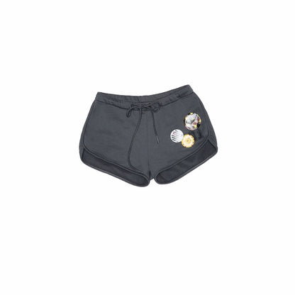Badge-Embellished U-Trim Printed Sport Sweat Shorts