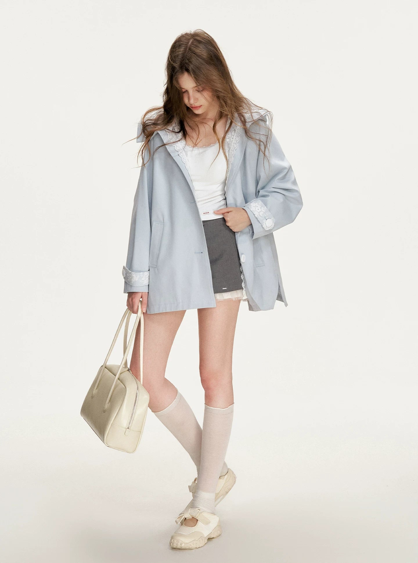 Lace Hooded Windbreaker